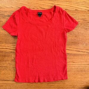 Art Class Girls Red Fitted Baby Tee Size 14 XL